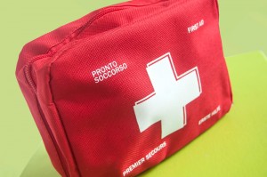 Red Clutch With Zip Empty